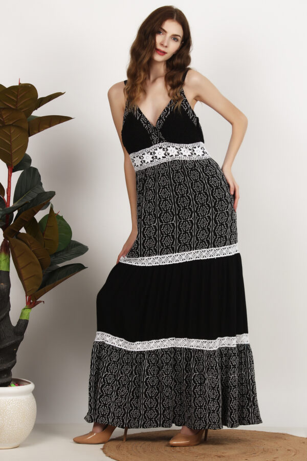 Black and White Long Maxi Dress1