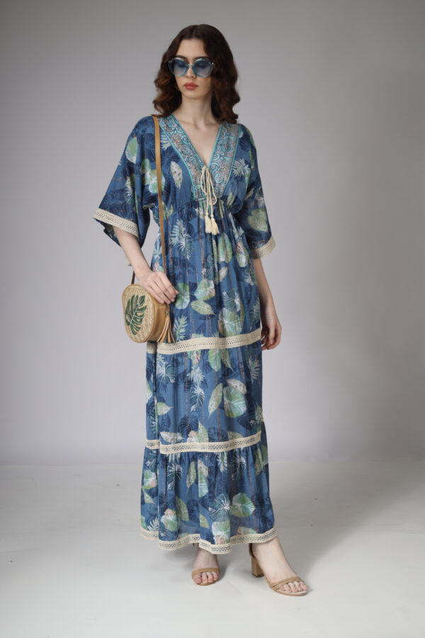 Blue Tropical Summer Dress1