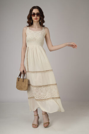 Cut-out embroidered Long Dress
