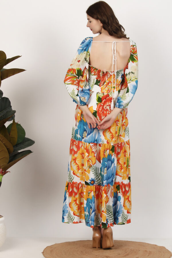 Multi-coloured Floral Maxi Dress3