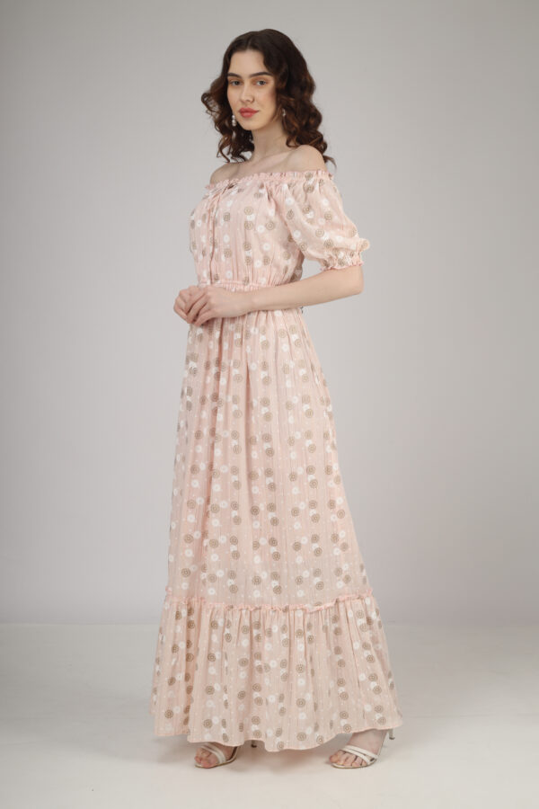 Off-Shoulder Floral Printed Dress1