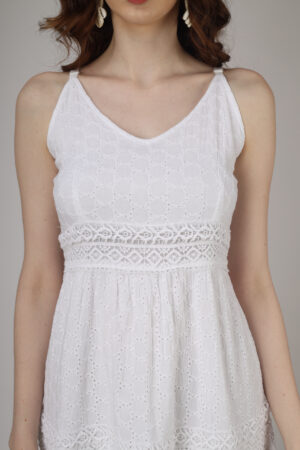 Plain White Short Dress5