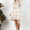 Relaxed Golden-White Summer Dress