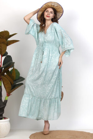 Textured Light Blue Summer Dress1