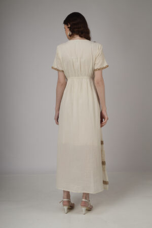 Beige Long Dress With Lace Detailing3