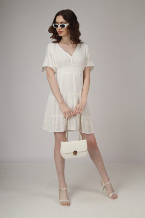 Classic White Short Dress2