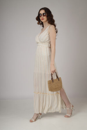 Off-White Maxi Dress with Slit1
