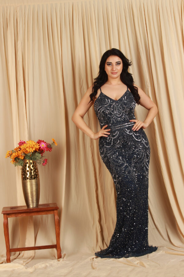 Heavily Embellished Sartorial Black Gown