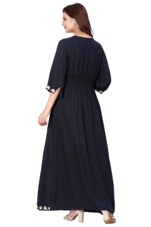 Black Maxi Dress With Dori Detail - Back