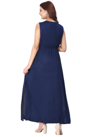 Blue Long Summer Dress - Back