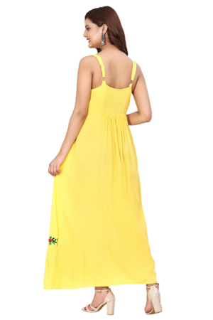 Yellow Floral Maxi Dress - Back